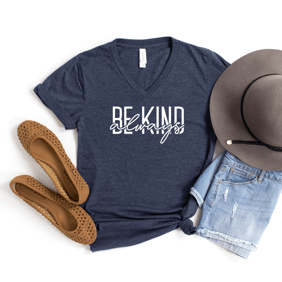 Be Kind (Always) - Bella+Canvas V-Neck Tee