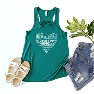 Kindness (Heart) - Bella+Canvas Racerback Tank