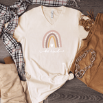 Be Kind (Rainbow) - Bella+Canvas V-Neck Tee
