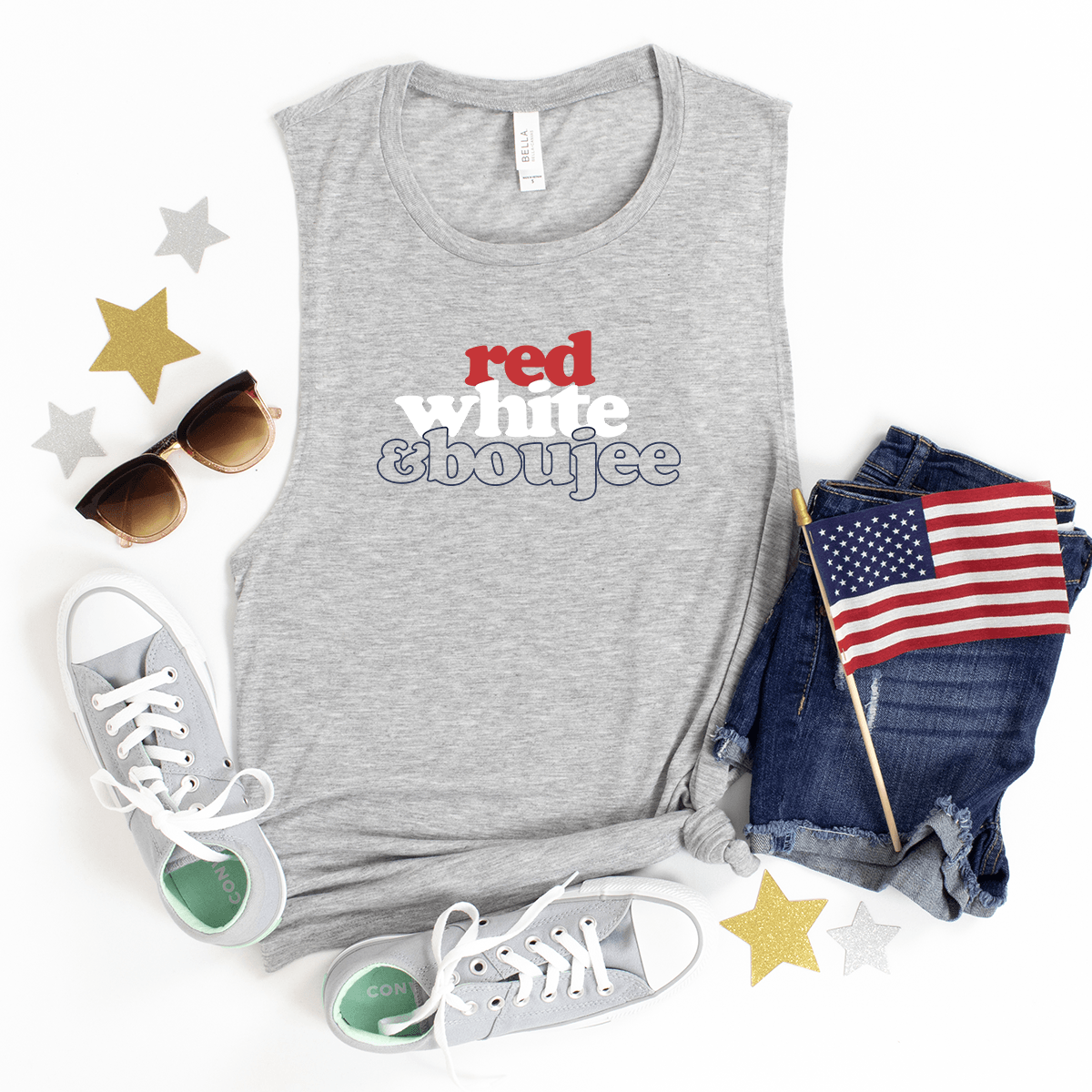 Red, White & Boujee - Bella+Canvas tank top
